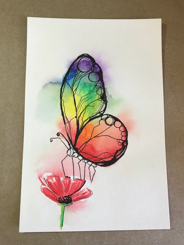 Brush Pen Art, Butterfly With Brush Pen