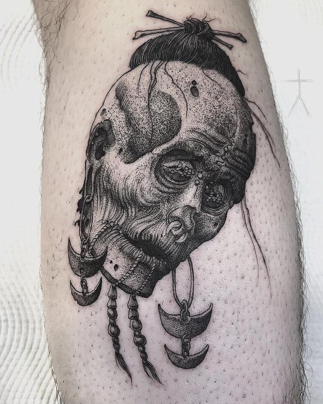 Shrunken Head by Tim Pangburn TattooNOW