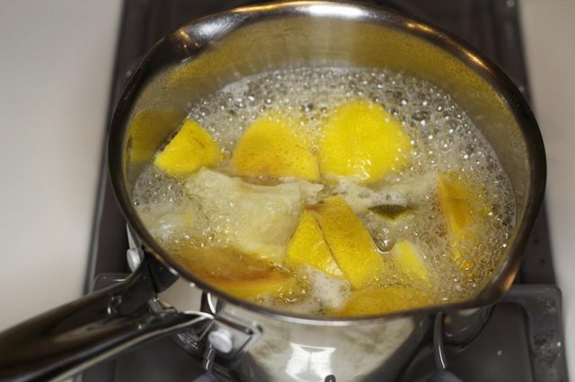 Citrus Simmering on Stove