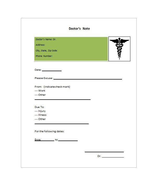 35 Doctors Note Templates Word Pdf Apple Pages Google