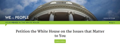 The White House "We The People" Page Before the Biden administration memory-holed it