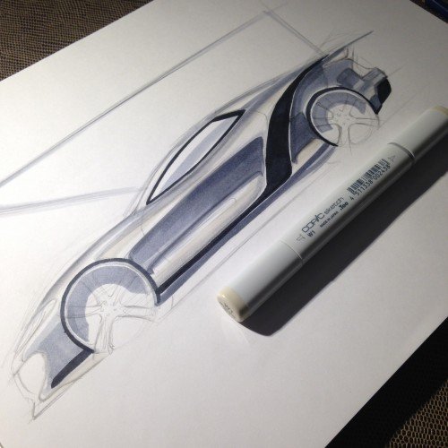 Pen and Markers Car Sketching Tutorial - Car Body Design