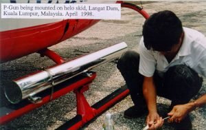 Airborne translator mounted on helicopter, Malaysia 1998