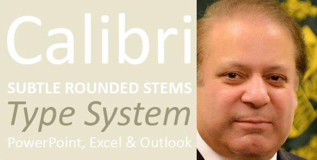 Calibri Font - Nawaz Sharif