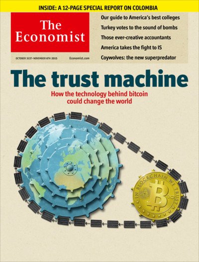 The Trust Machine -- how the blockchain technology behind Bitcoin could change the world (Economist magazine)