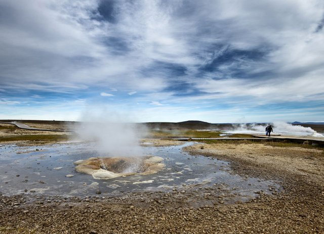 Bubbling water hole in Iceland