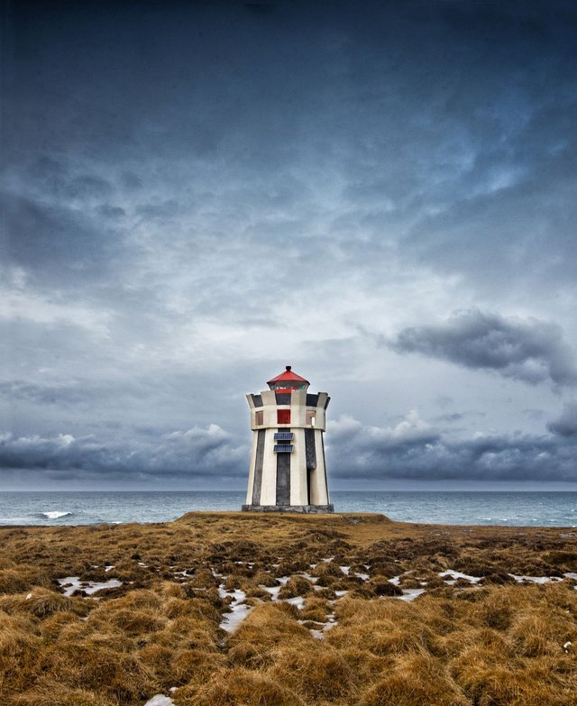 LIghthouse in Tröllaskagi peninsula, Iceland