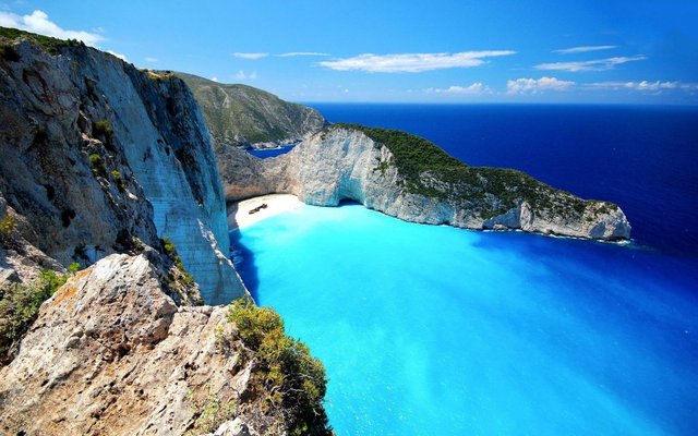 Navagio Beach in Zakynthos, Greece, one of the world's most beautiful beaches