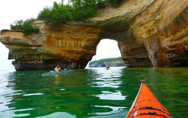 Pictured Rocks National Lakeshore in Michigan, one of the most beautiful lakeshores in America