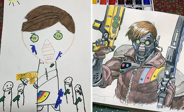 Turned Kid's Doodles Into Disturbingly Realistic Anime🕺💃Characters♨️ —  Steemit