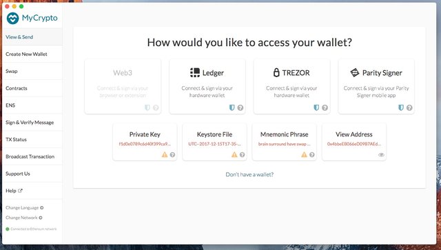 MyCrypto Wallet Ethereum ERC20