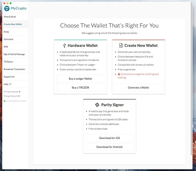 MyCrypto Wallet Ethereum ERC20