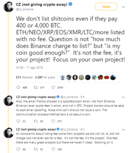 tweet binance shitcoin