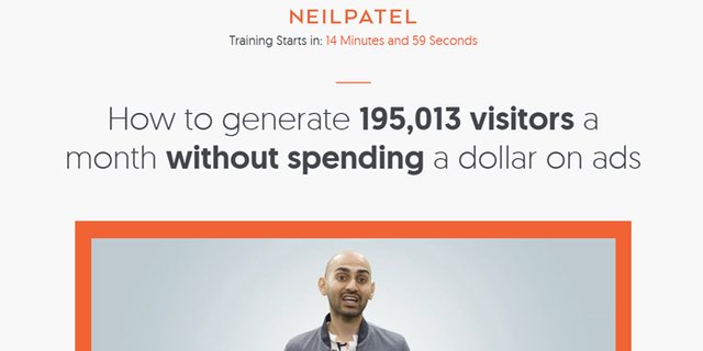 picture of neil patel homepage, neil patel internet marketing tips