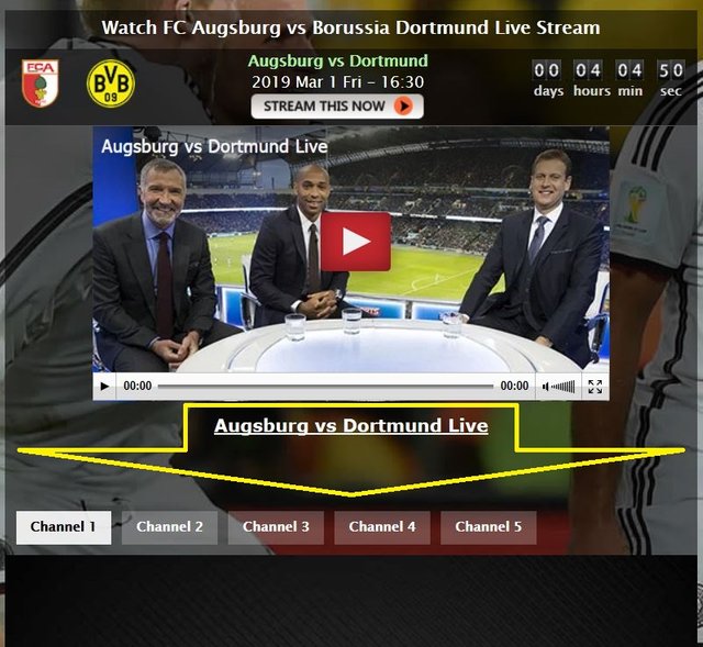 Livestream Bundesliga Augsburg vs Dortmund