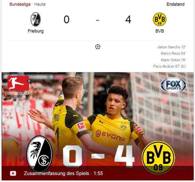 SC Freiburg vs. Borussia Dortmund