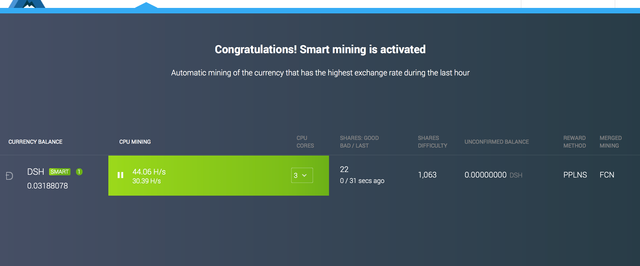 Smart mining with Minergate