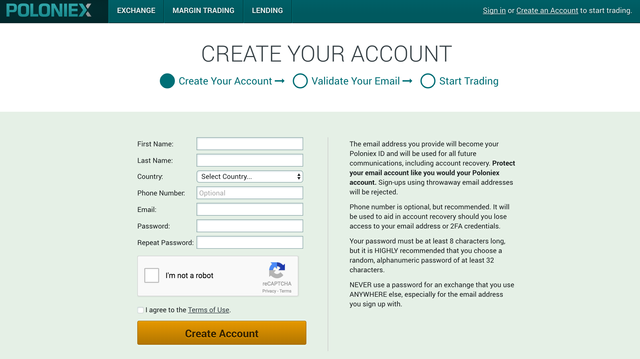 Deposit Steem at Poloniex