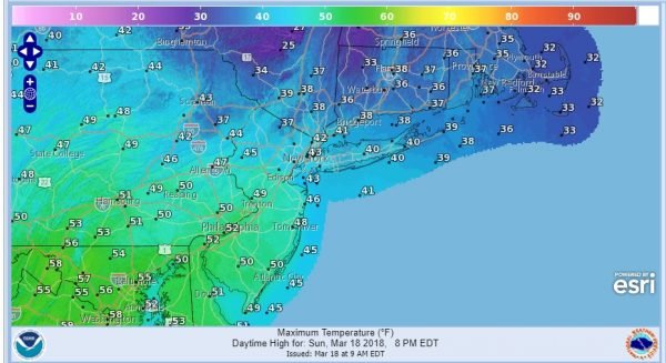 Cold Sunny Sunday Monday Snow South Tuesday Storm East Wednesday