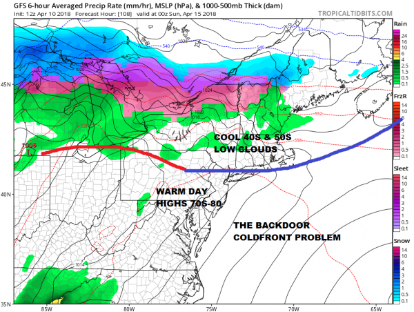 Warm Spring Temperatures But Watch The Backdoor Cold Front