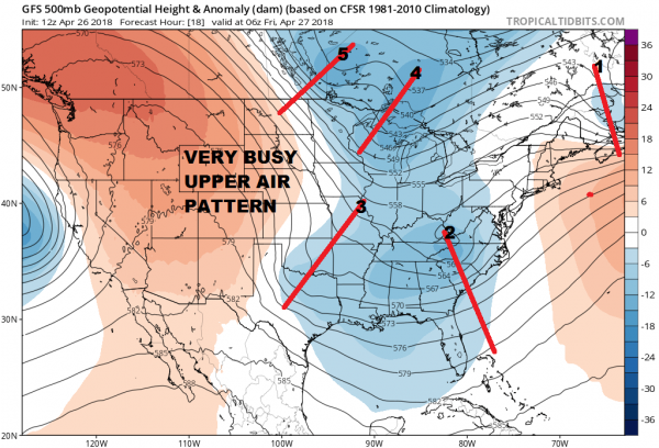 Busy Upper Air Pattern Next Several Days Rain Friday Cold Sunday