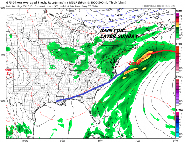 Rain Moving Northward Damp Dreary Sunday