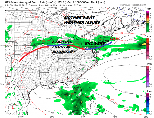 Thunderstorms Late Today Mother's Day Weekend Sinking Fast