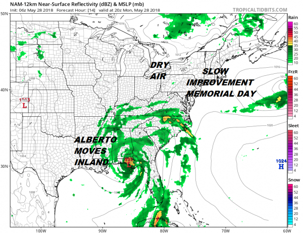 Memorial Day Weather Conditions Improve Afternoon