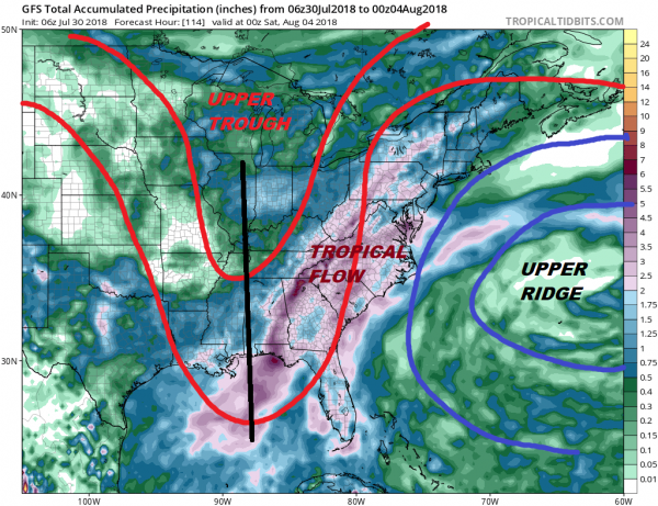 Tropical Humidity Returns Occasionally With Heat & Downpours