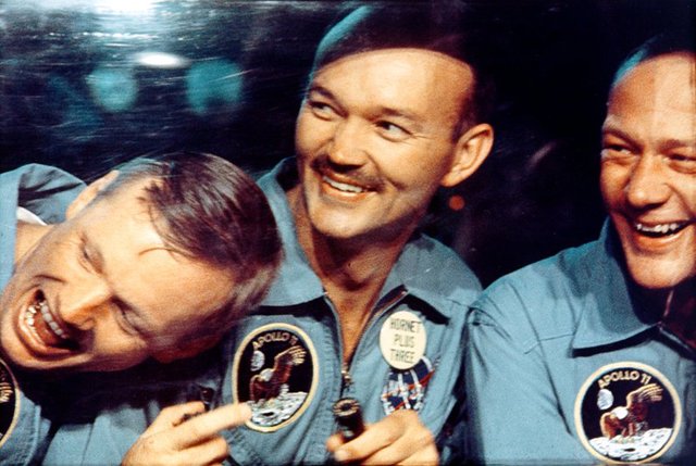 On July 24, 1969, the Apollo 11 crew splashed down in the Pacific Ocean.