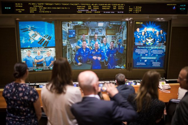 Expedition 56 astronauts arrive at the International Space Station.