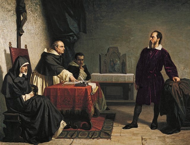Galileo facing the Inquisition