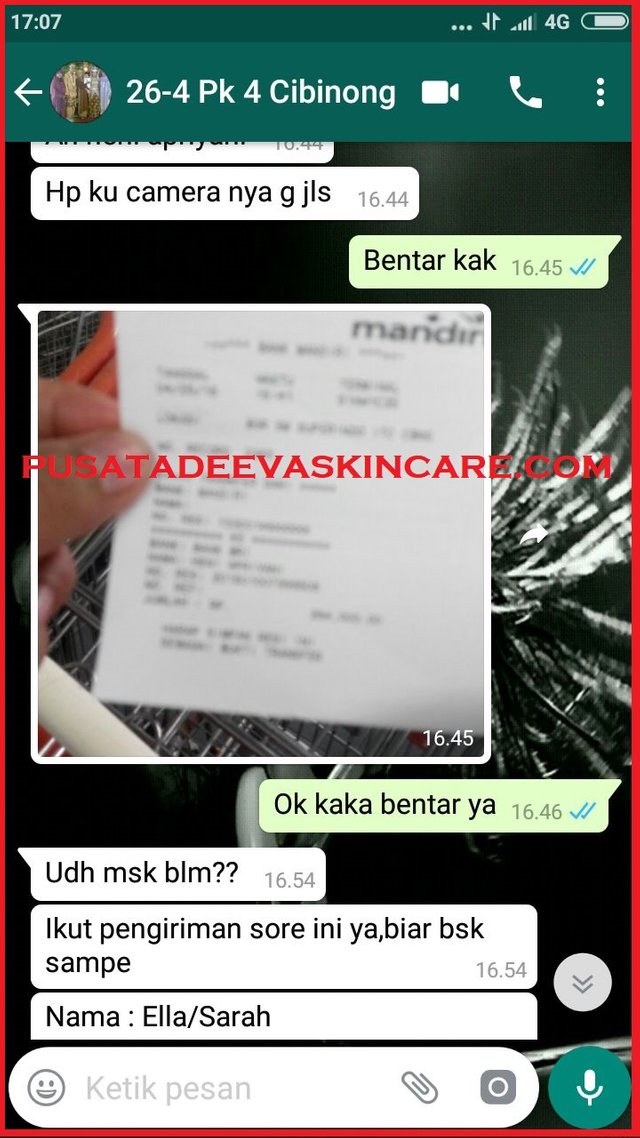 Testimoni AdBukti Transfer Adeeva Skincareeeva Skincare Terbaru