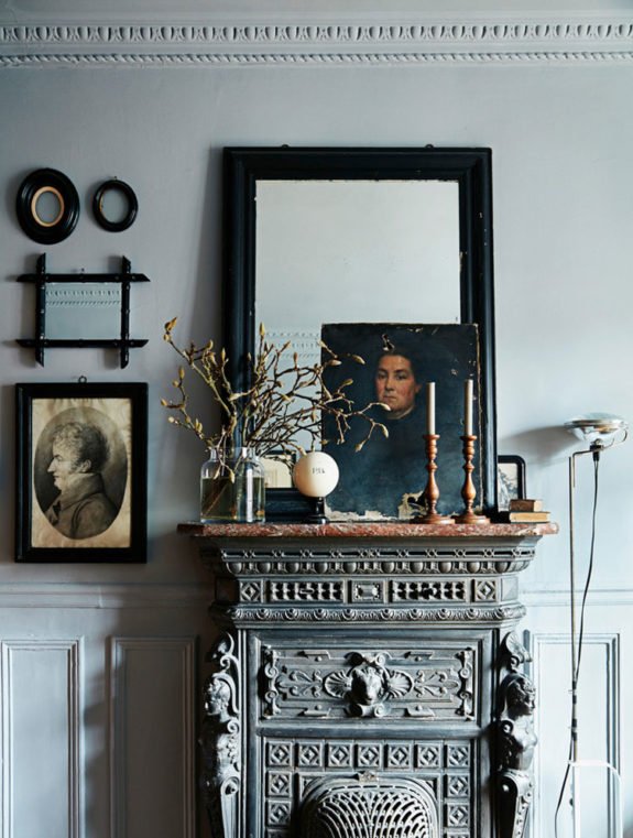 ornate mantel with modern victorian styling. / sfgirlbybay