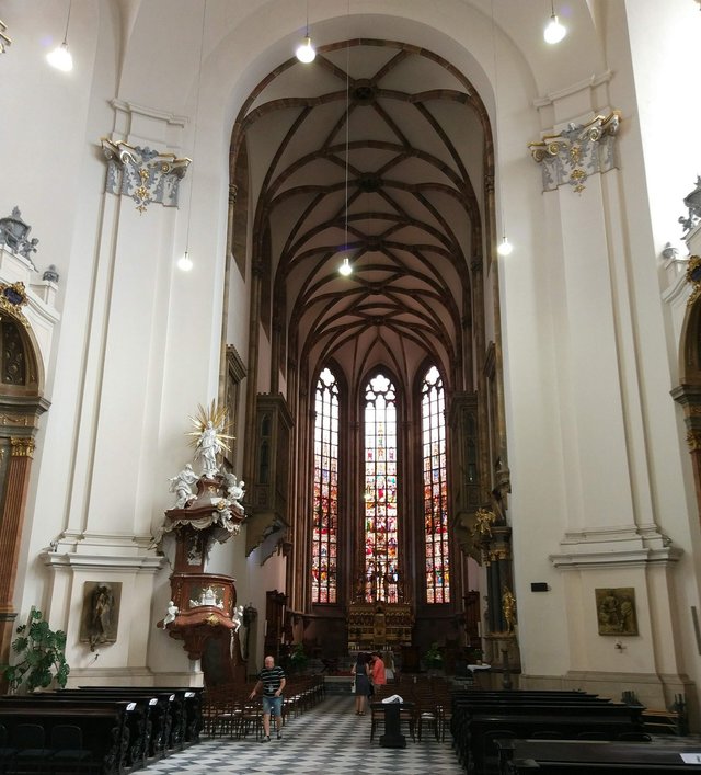 The interior of the Cathedral of St Peter and Paul in Brno