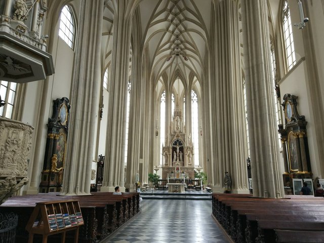 The interior of the Church of St. James in Brno