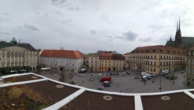 A panorama shot of the Vegetable market in Brno