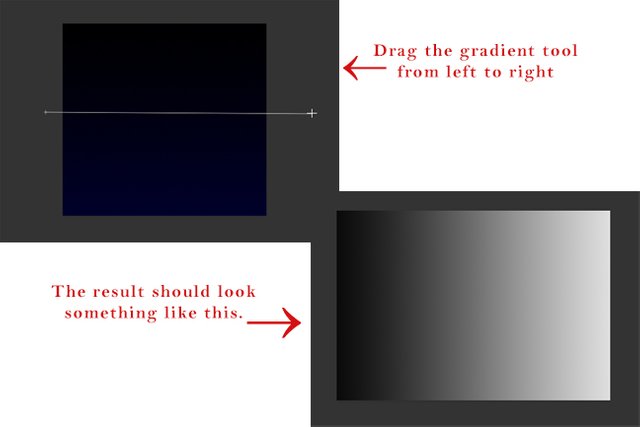 Use the gradient tool from left to right.