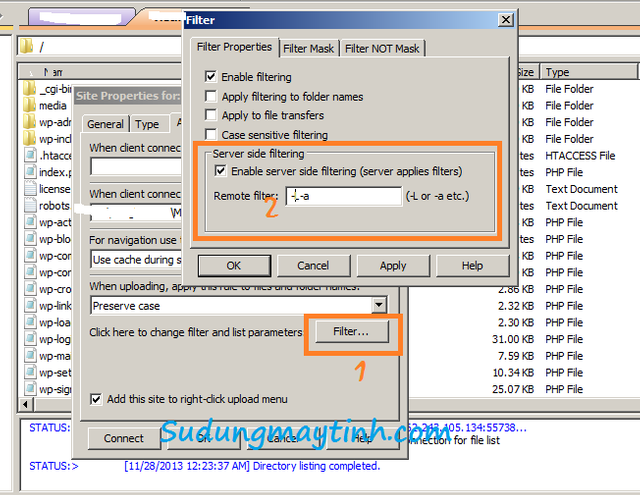 Cách hiện thị File HTACCESS trong CuteFTP