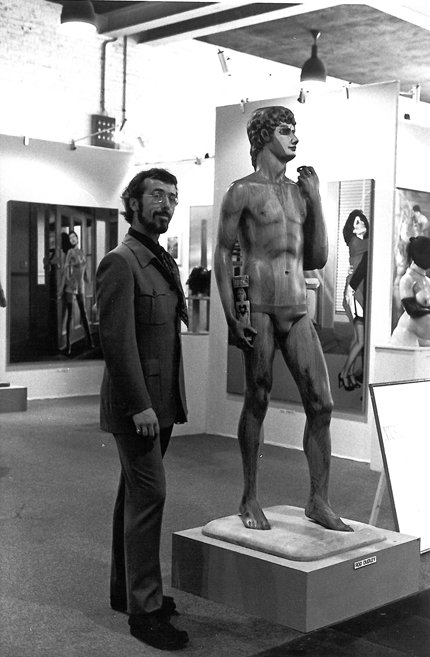 Basel Art Fair 1975, with Rod Dudley`s Statue of David