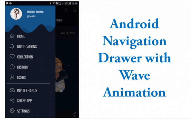 How to Add Android Navigation Drawer with Wave Animation? — Steemit