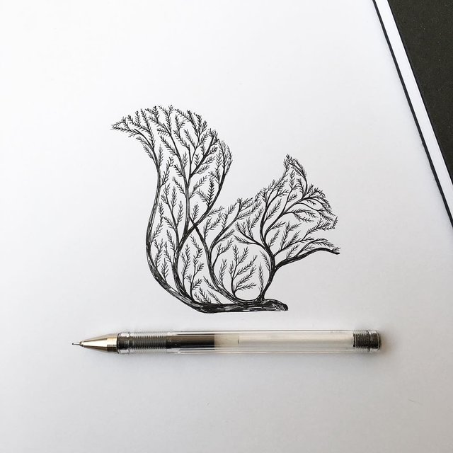 Pen and Ink Depictions of Trees Sprouting into Animals | ART and Drawing —  Steemit