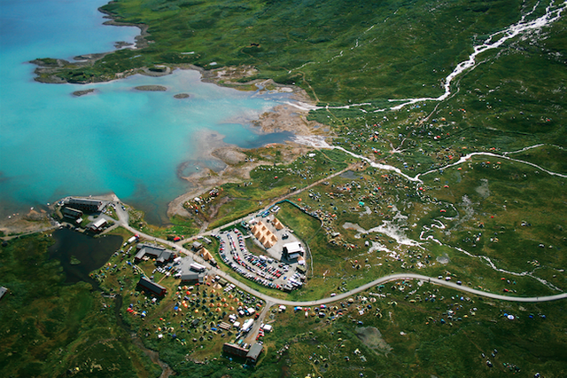 Drone image of the festival