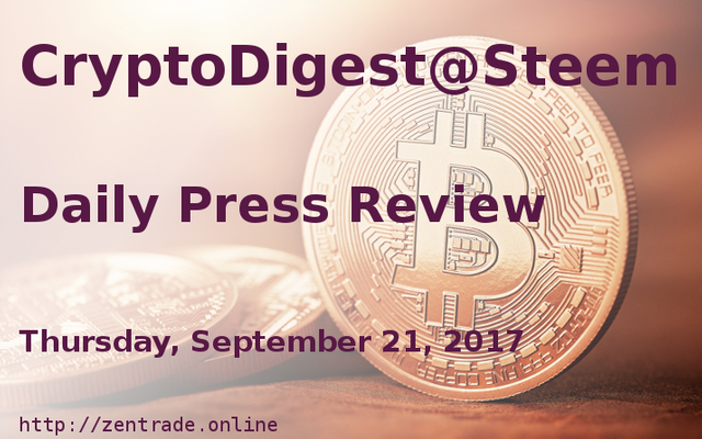 CryptoDigest@Steem Thursday, September 21, 2017