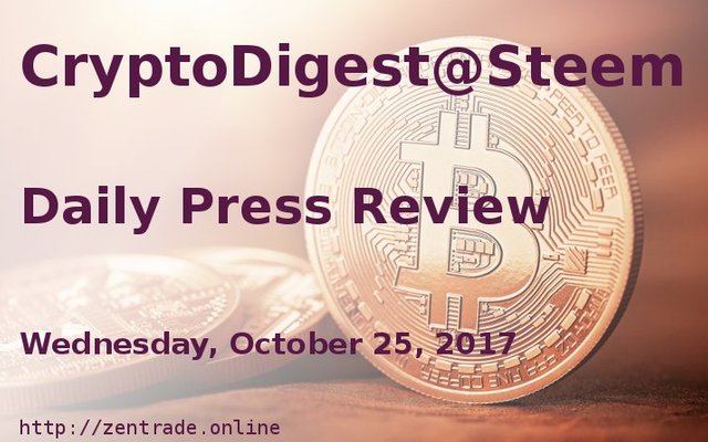 CryptoDigest@Steem Wednesday, October 25, 2017