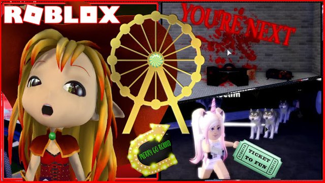 Roblox Amusement Park Gameplay! STORY! Had lots of fun on the rides but some glitches!