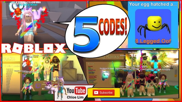 Roblox Gameplay Mining Simulator 5 Codes And New Crystal Cavern World Steemit - new codes for roblox dodgeball 2018
