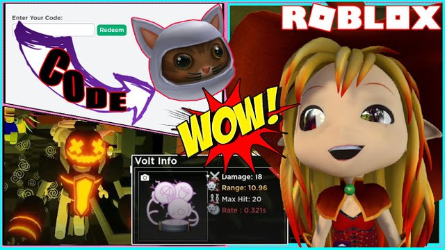 ROBLOX TOWER HEROES! ROBLOX PROMO CODE FOR ARCTIC NINJA CAT! BEATING BLASTECH BARRAGE EASY MODE