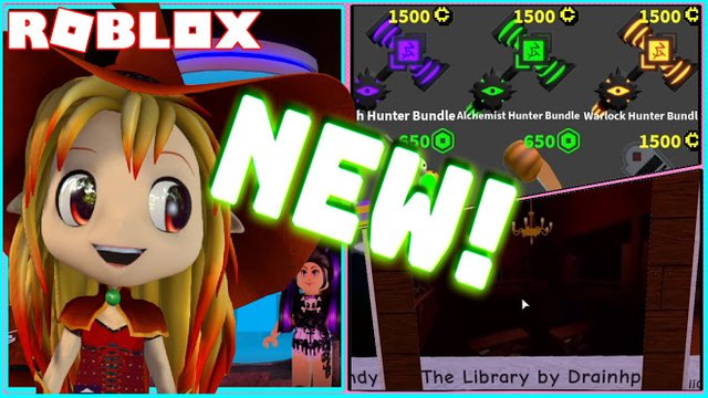 ROBLOX FLEE THE FACILITY! NEW LIBRARY MAP and BUYING THE NEW HALLOWEEN WITCH HUNTER BUNDLE!