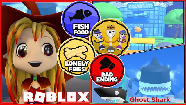 Roblox Aquarium Story Gameplay! Ghost Shark Doo Doo Doo Doo Doo Doo! Getting 4 Badges!